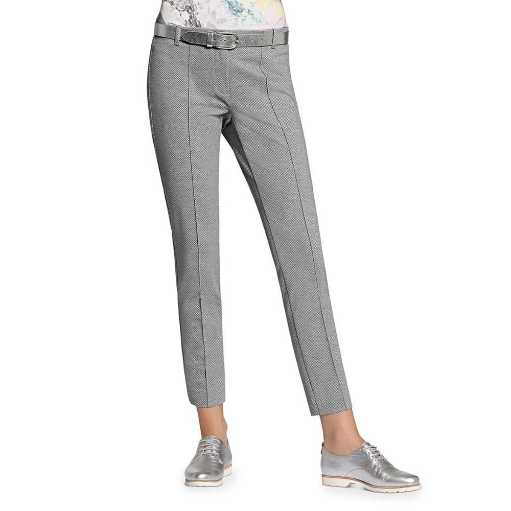 Basler Lea Printed Cropped Skinny Pants | Grey